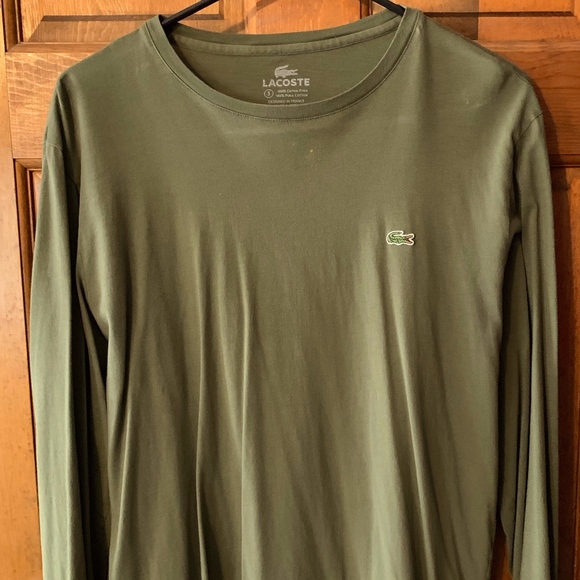 lacoste olive green t shirt